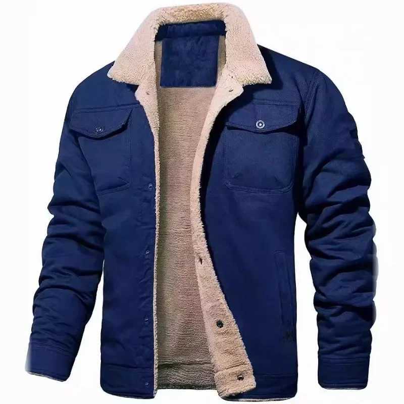 7 Colors Mens New Fall/Winter 2024 Jacket with Velvet Cotton Overalls Casual Fashion JacketXJ240820
