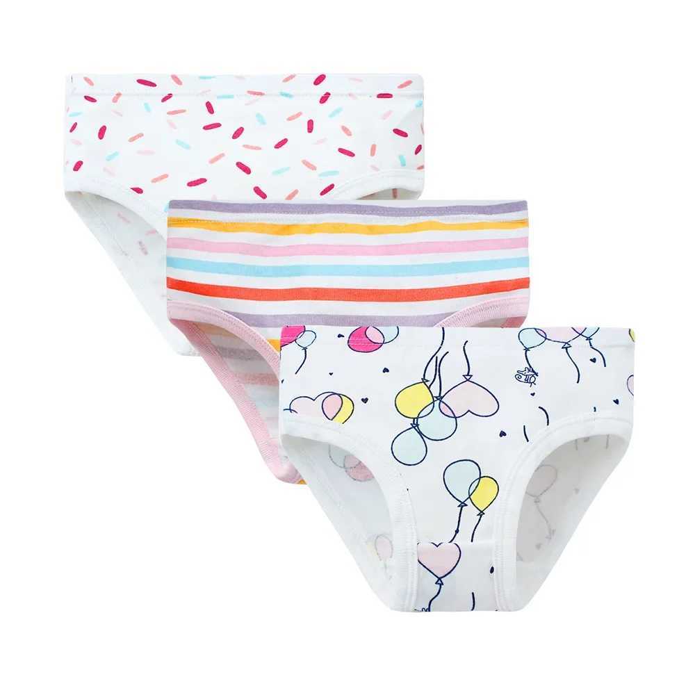2-7 Years Girls Panties 3pcs Per Pack Cotton Student Kids Underwear Teen Panties Young Puberty Girls Underpant Y240821