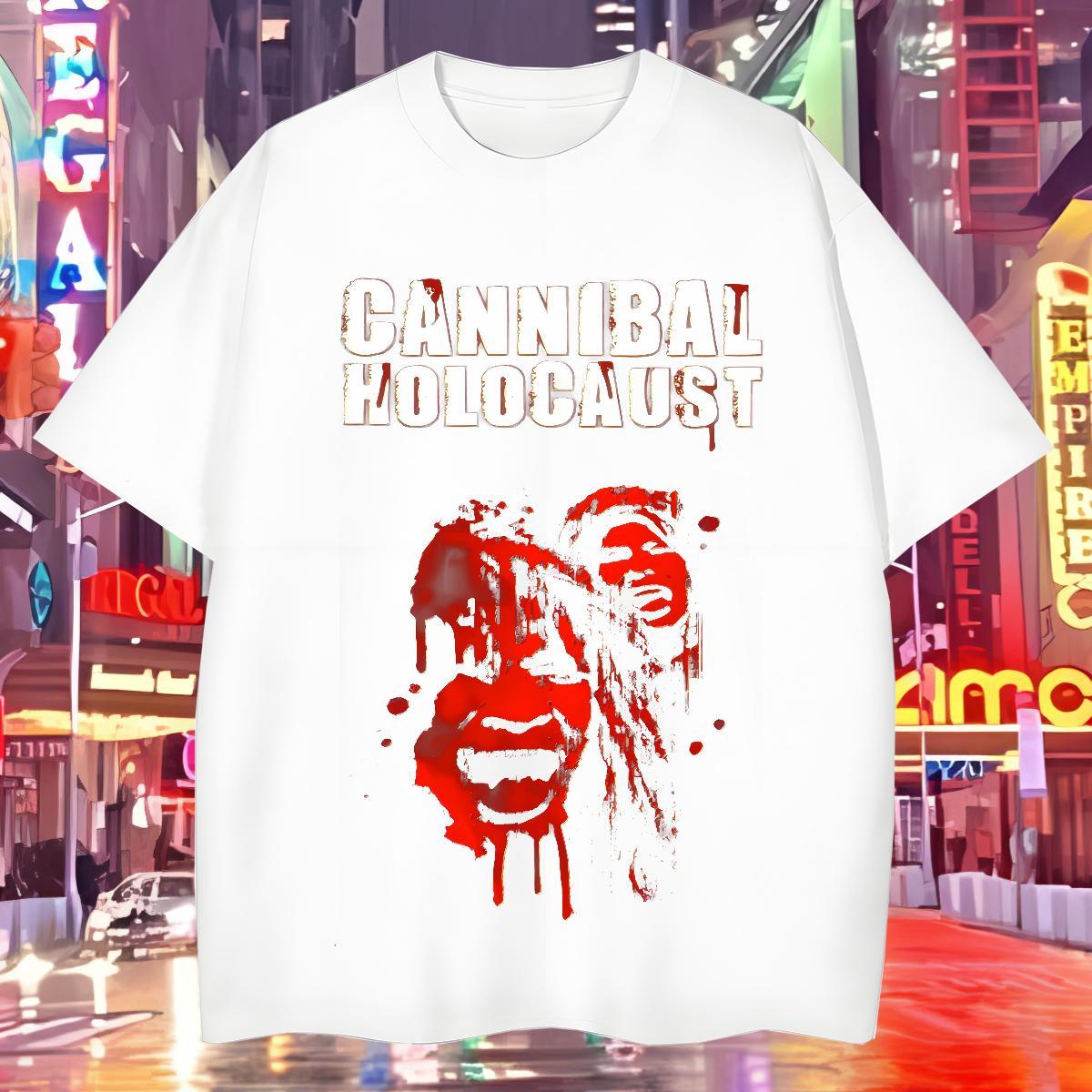 New Designer scary Men Clothes T-Shirt 230g Pure Cotton T-Shirts Custom Printed High Street Hip Hop Short Sleeve O-Neck TOP Quality Wear