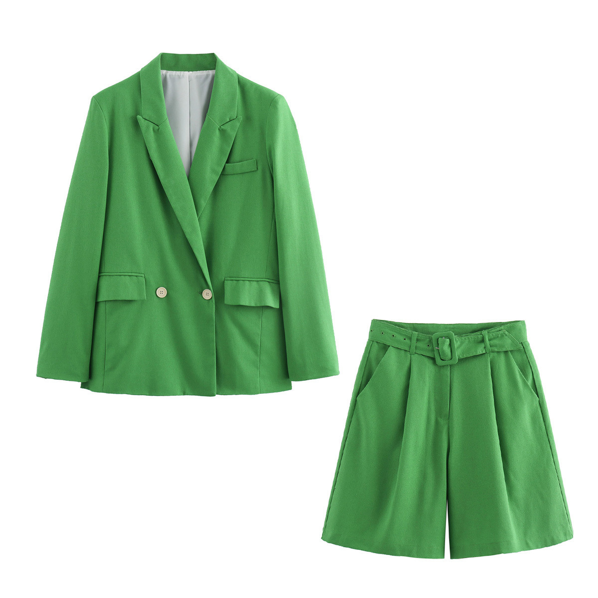 Women's clothing 2024 autumn and winter new style simple, fashionable, casual, waist cinched, imitation linen small suit jacket for women