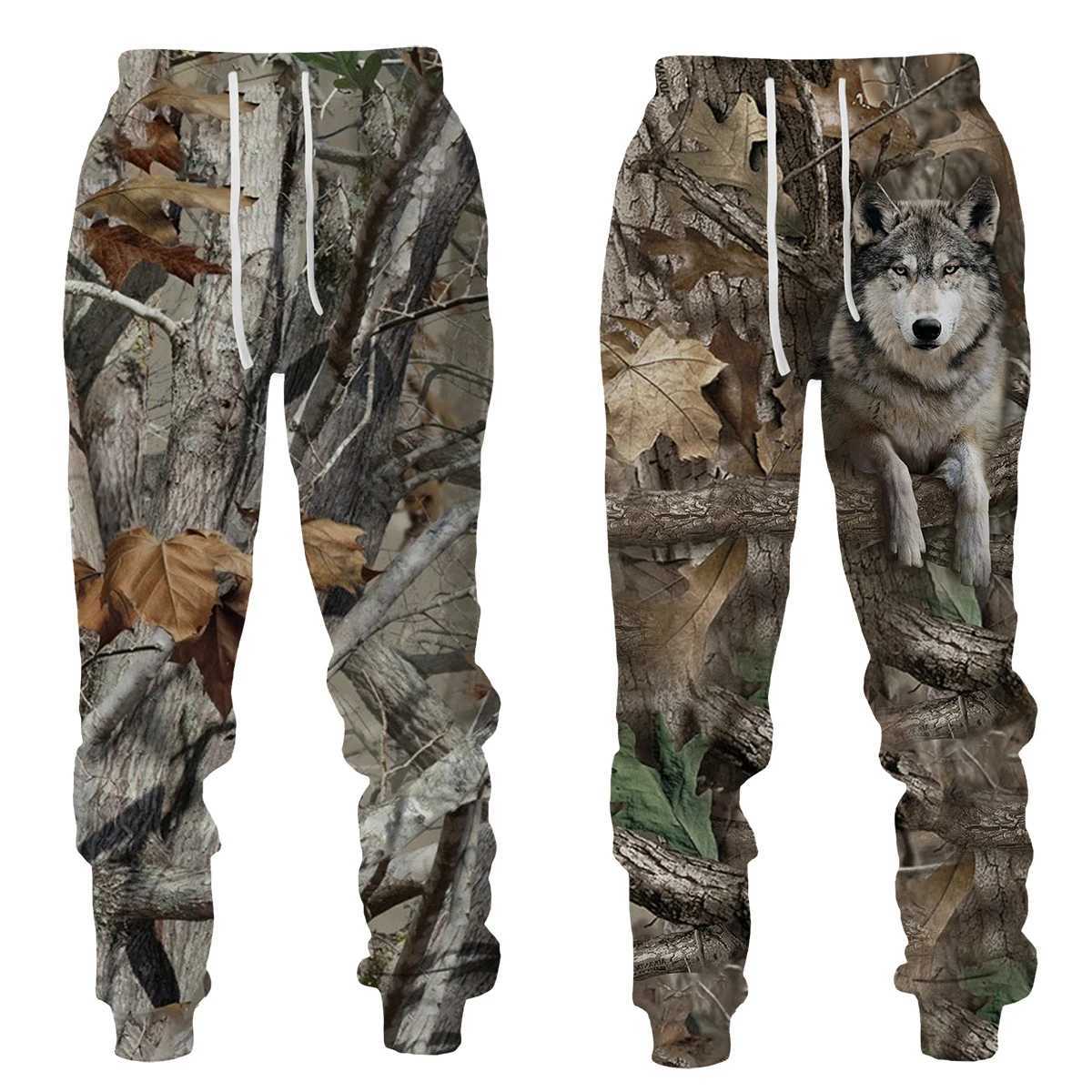 Mens Pants Outdoor Camping Camouflage Leisure Wildlife Hunting Deer Wild Boar 3D Printing Sports Pants Fishing Fitness Trousers SportswearW240725