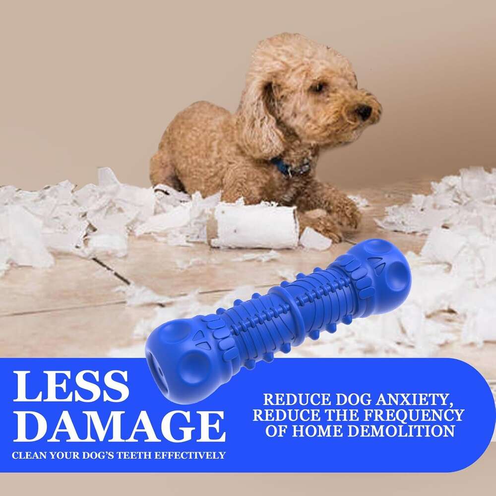ZIKATON Squeaky Aggressive Chewers, Chew Large Medium Breed Dog, Dog Toys, Tough Durable Dogs Toys with Natural Rubber (Bule D, for Larege Dogs)