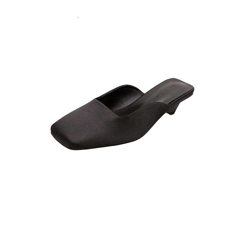 Ddmysports Suyin S Same Bass Style French Square Eaded Shallow Mouth Satin Triangle Eel Muller Cool Drag Women Summer New OUTDOOR