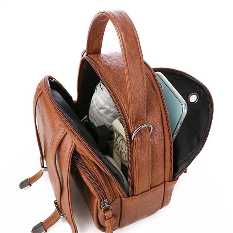 Yogodlns Vintage Small Shoulder Bag Women Soft PU Leather Crossbody Multifunction Messenger Casual Lady Handbag Bolso 240821