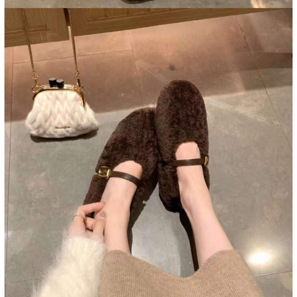 Ddmysports Maomao Welfare Style Grape Mom S Versatile Round Ead Casual Outwear With Fur Single Shoes For Women In Autumn And Winter OUTDOOR