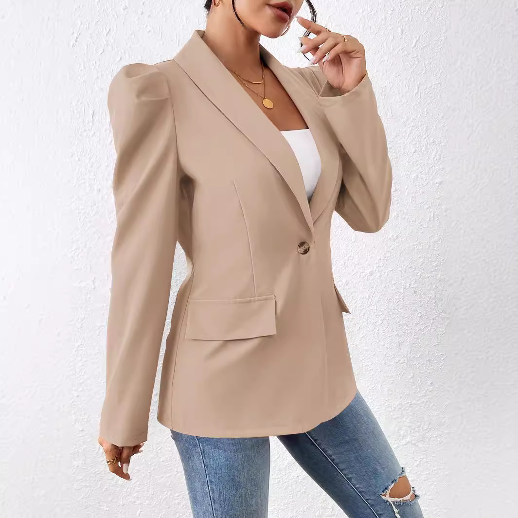 Overseas clothing 2024 autumn new fashion slim fit long sleeved women's professional suit jacket