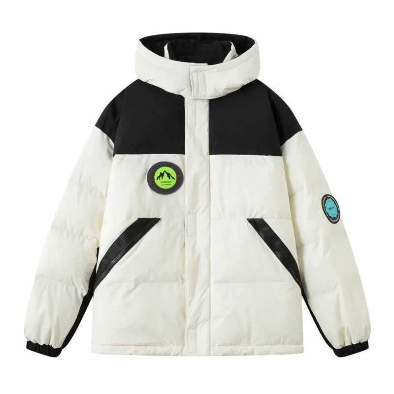 Puffer jacket Mens Parka Jacket Reflective Sticker Patchwork Heavyweight Quilted Puffer Coat With Hood Winter Resistant Ski Jacket For Men M240821