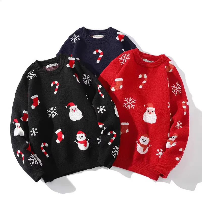 Mens Winter Sweater Christmas Knit Sweater For Men Fashion Mens Winter Pajamas Pullover Knitted Top Autumn 240821