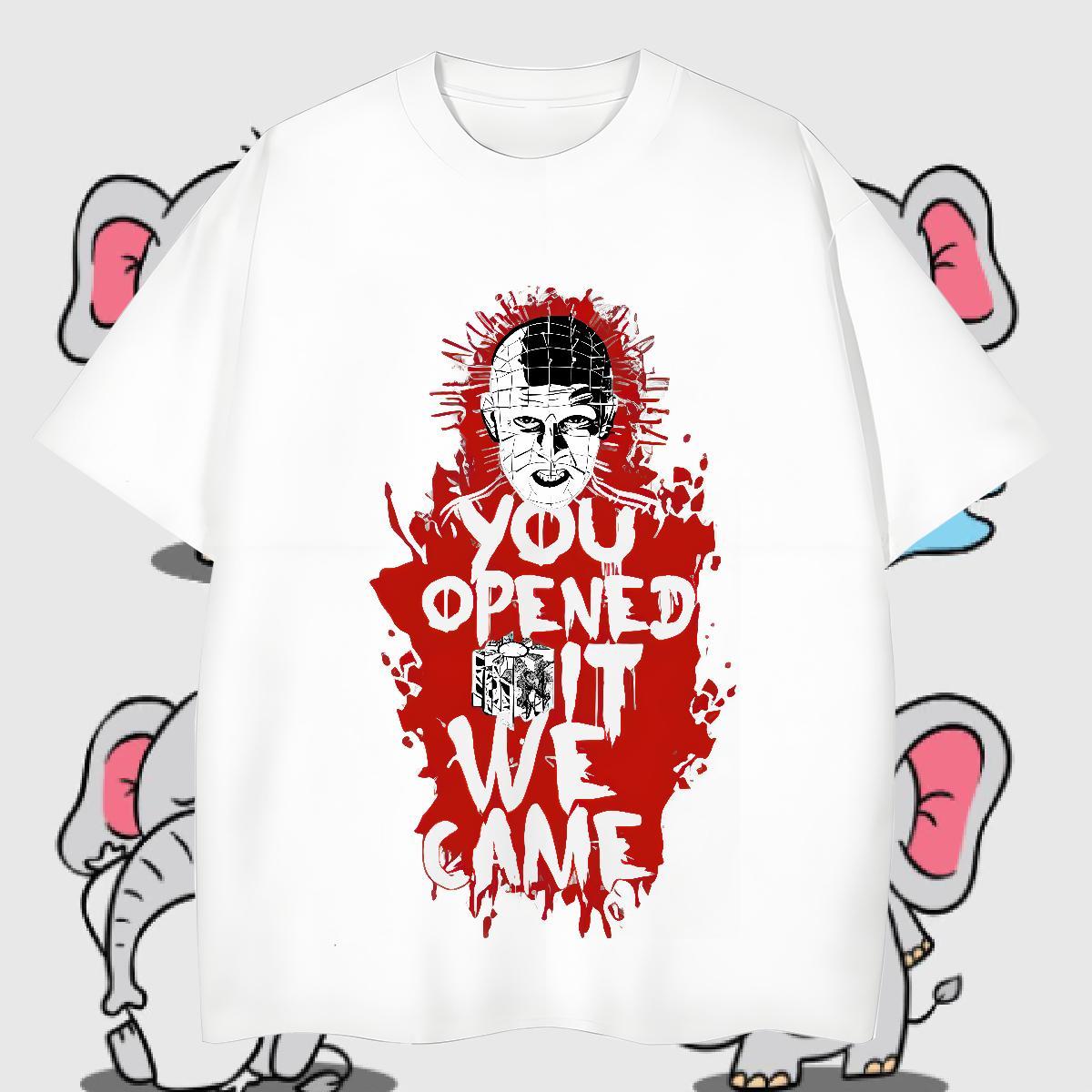 Free Shipping Men Tees 100% Cotton 230g Hip Hop scary Short Sleeve Soft T Shirts Men Brand Custom Cartoon Tops Tees