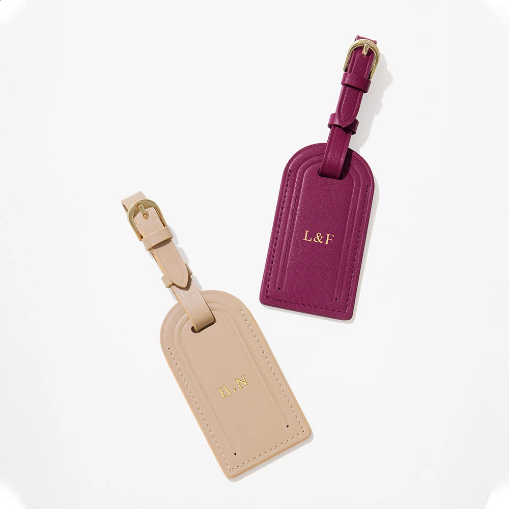 Mini trumpet Genuine Leather Luggage Tag Travel suitcase etiquette bagage accesorios viaje ization Monogram Name Bag 240820