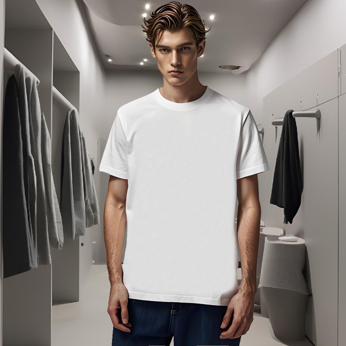 New Tshirts 230g Cotton Spring Summer joker Breathable Short Sleeve T shirt Popular DIY Wear
