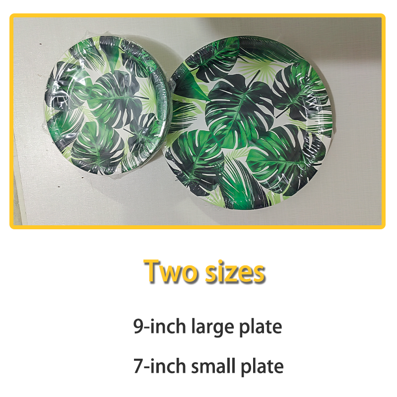 Turtle Back Leaf Birthday Decorative Tableware Set Suitable for Theme Party Birthday Supplies