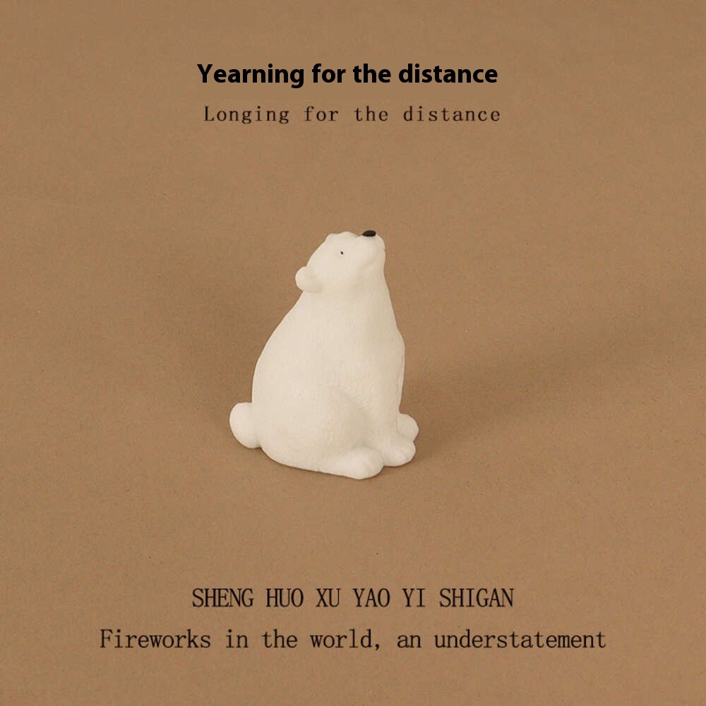 DIY creative resin crafts ins mini cute polar bear micro landscape home decoration desktop small ornaments