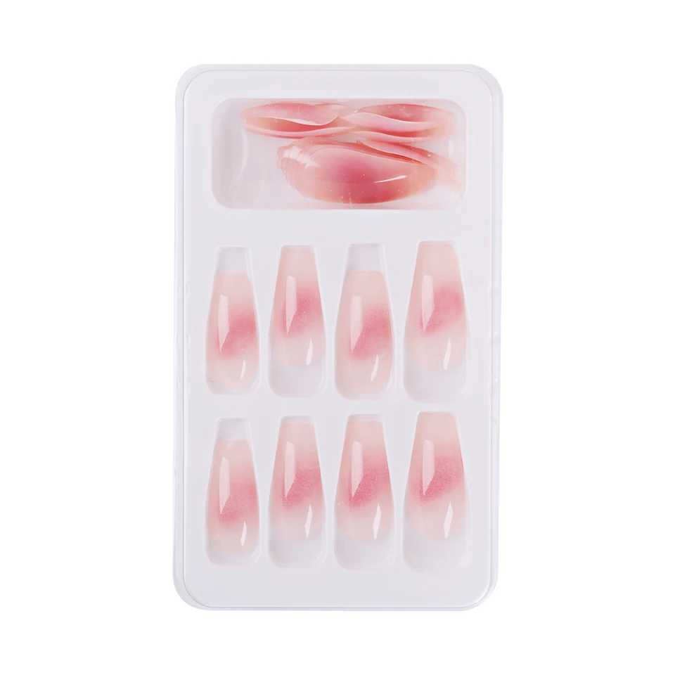 24Pcs/Box Sweet Short Round/Point Head False Nail Art Full Cover Detachable Artificial Fake Nails Ballerina Press on Nails TipsXJ241025