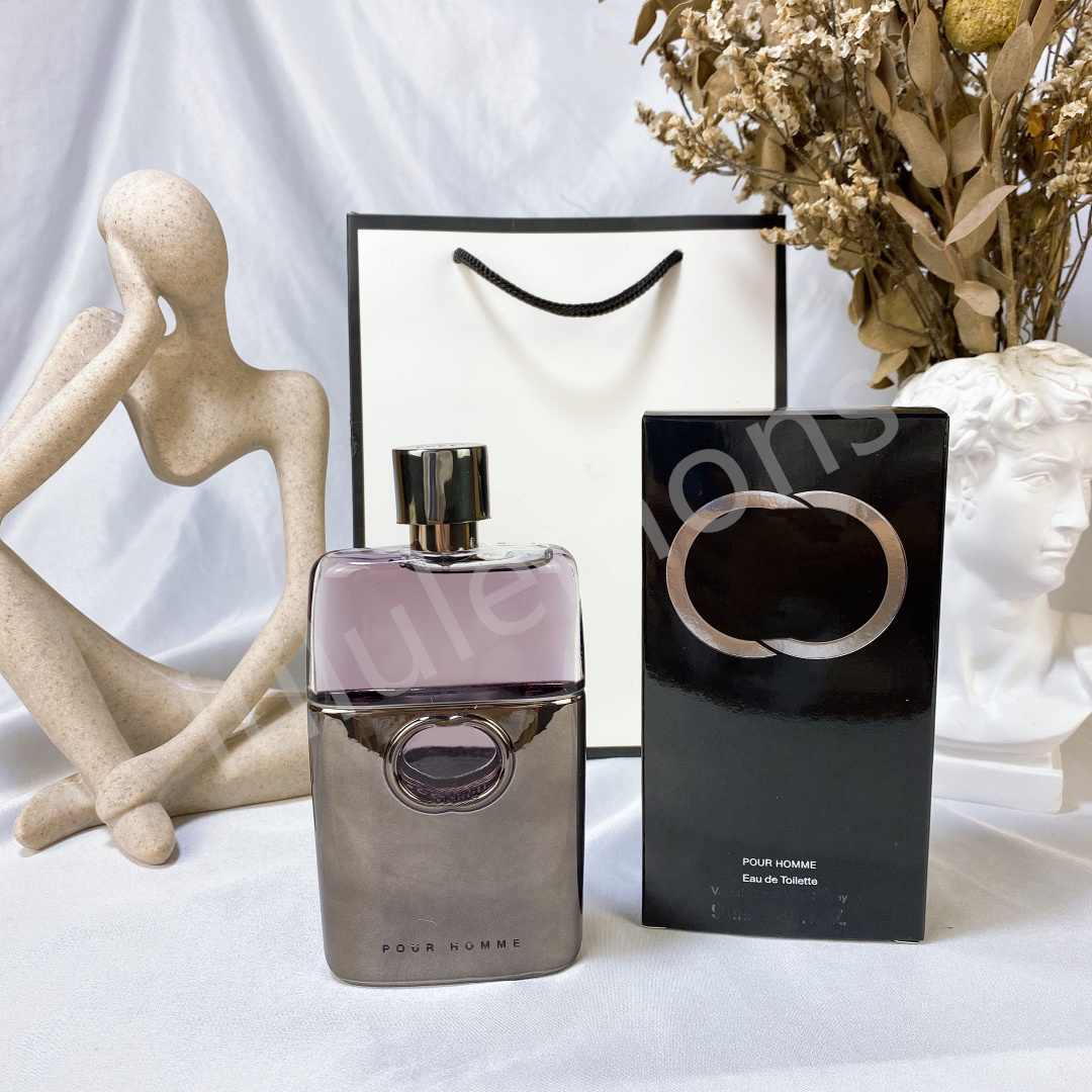 Parfum pour hommes de luxe 50 ml 75 ml 90 ml 100 ml Dreigner de luxe de haute qualité Prigrance Floral Floral dure et du parfum pour hommes Atomi