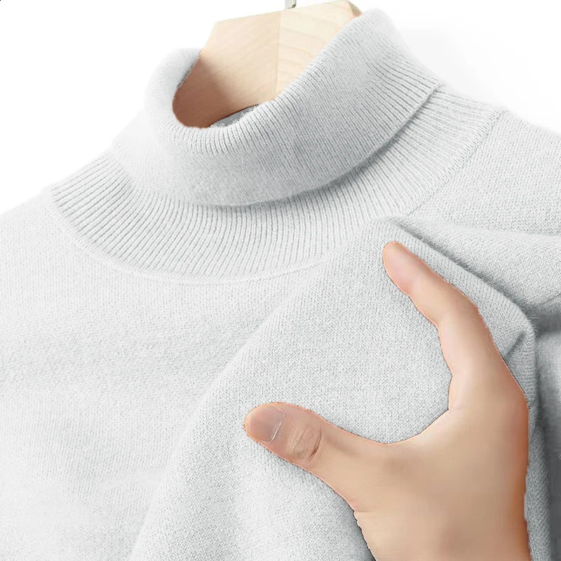 Mens long sleeved navy blue collar sweater solid color latte art streetwear breathable knitted autumn warm wool jacket 240821