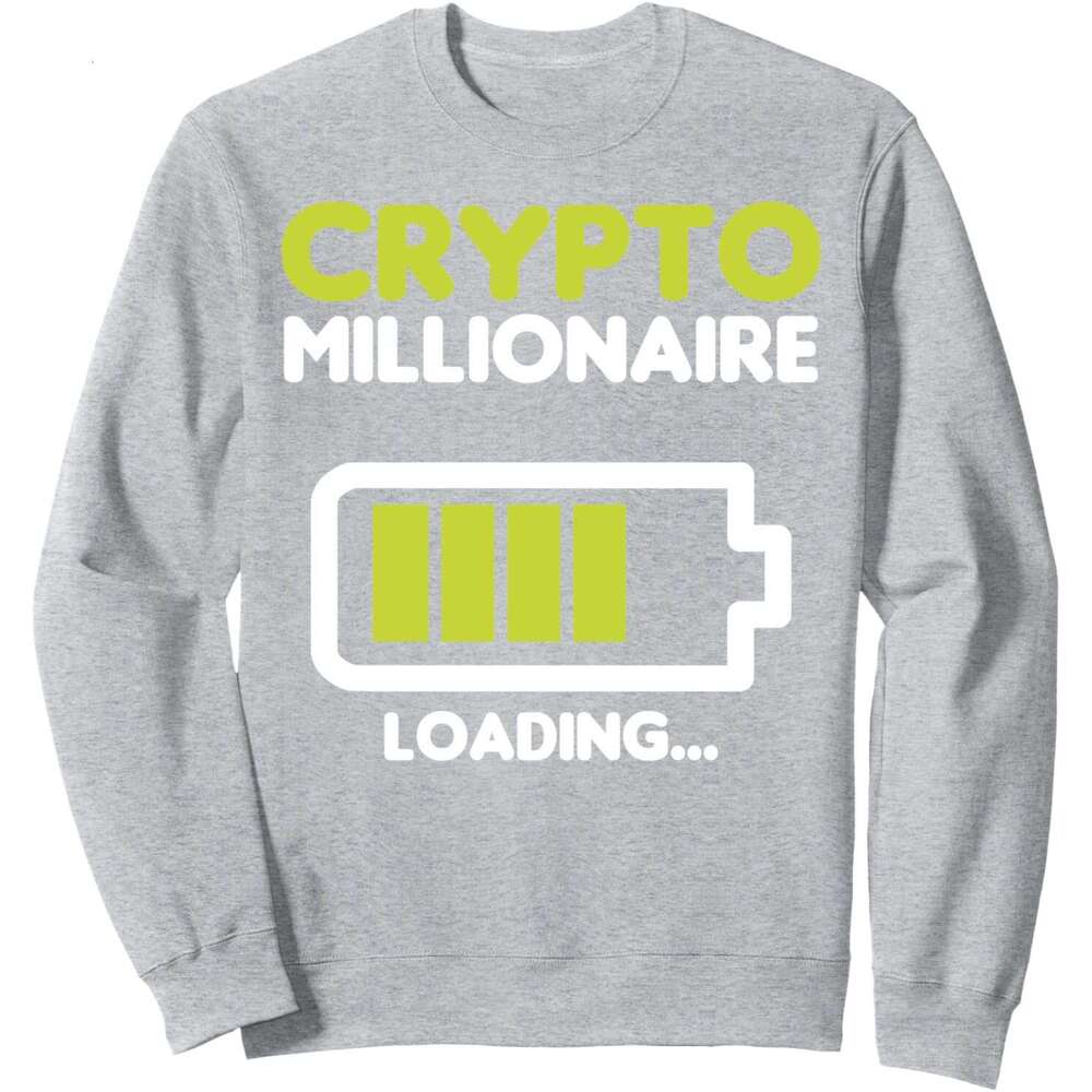 Long Sleeve Shirts for Men sweatshirt Crypto Millionaire Loading Cryptocurrency Funny Gift Sweatshirt T shirt Tee Streetwear Casual tops clothes