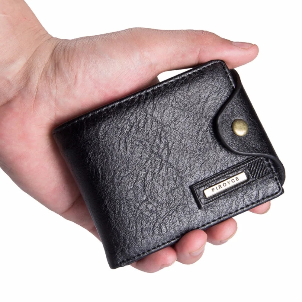 Mens Small Wallet Vintage Multifunction Purse with Coin Pocket Mini Male PU Leather Card Money Bag Billetera Hombre 240820