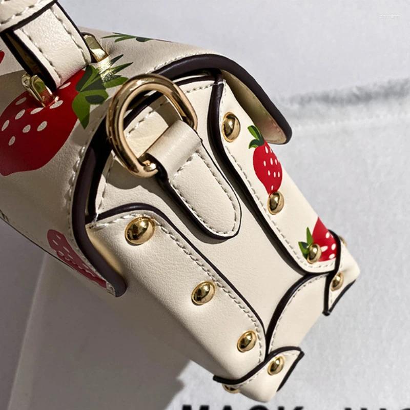 Evening Bags Fancy Strawberry Print Crossbody For Women Mini Handbag Small Ita Bag Shoulder Bolsos Para Mujer Female Sac