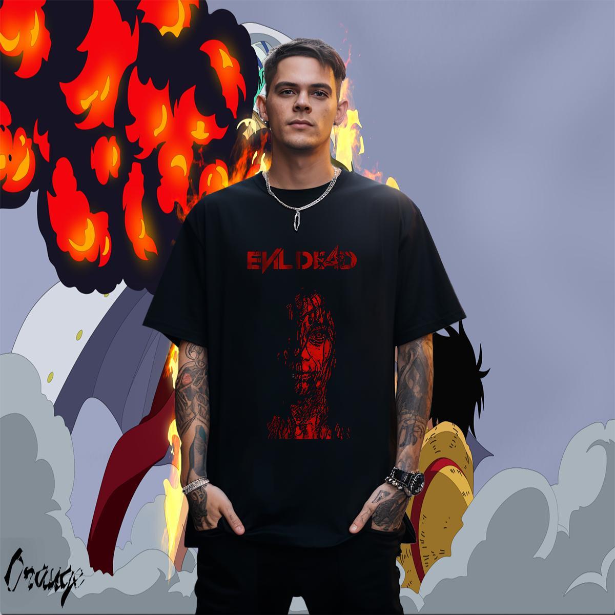 Fashion Designer scary Men Tees 230g Pure Cotton T-Shirts for Men Floral Print Daily Outfit O Neck Short Sleeves Comfortable Tops Tees