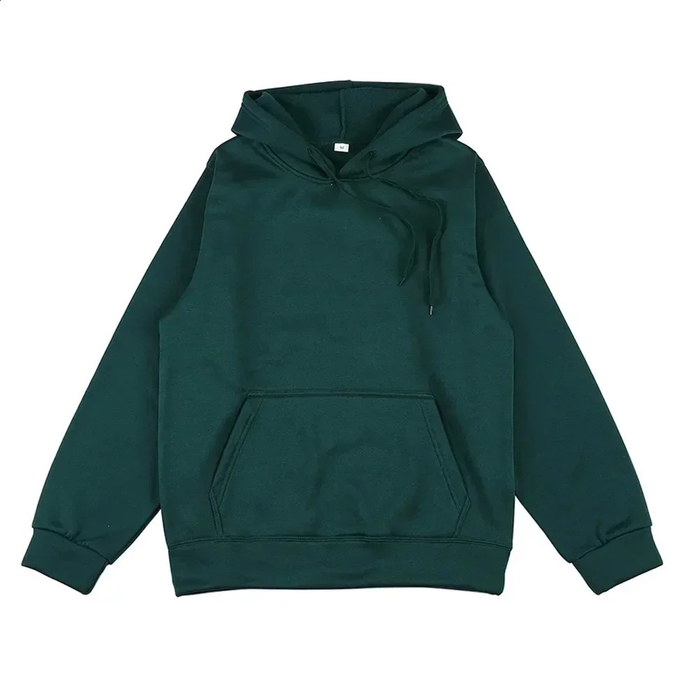 Mens fashion hooded sweater autumn and winter casual solid color hiphop street jogging loose size sports shirt 240821