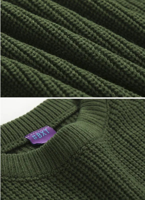 IEFB autumn winter round neck Sweater mens Korean fashion solid color loose basic loose kintwear vintage clothes oversize Y4524 240821