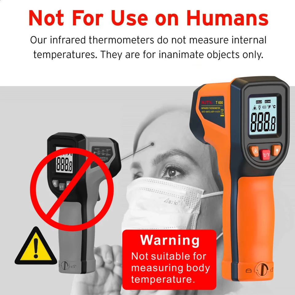 Infrared Thermometer Handheld Heat Temperature For Cooking Tester Pizza Oven Grill Engine - Laser Surface Temp Read 240820