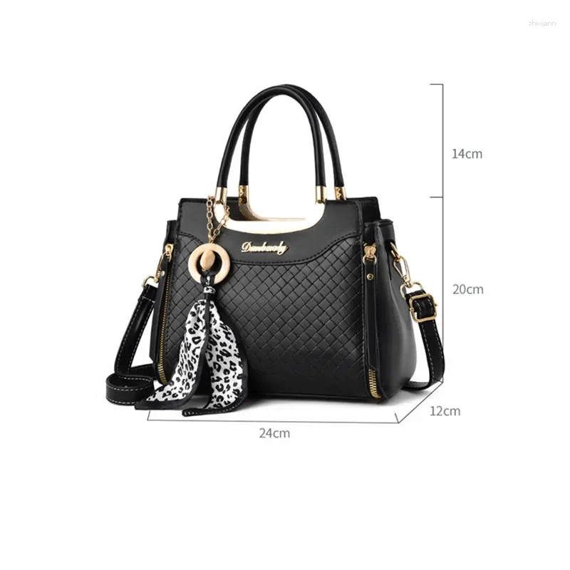Plaid Crossbody Shoulder Bag For Women 2025 - Small Black Ribbon Fashion Handbag New Free Delivery Designer Bag