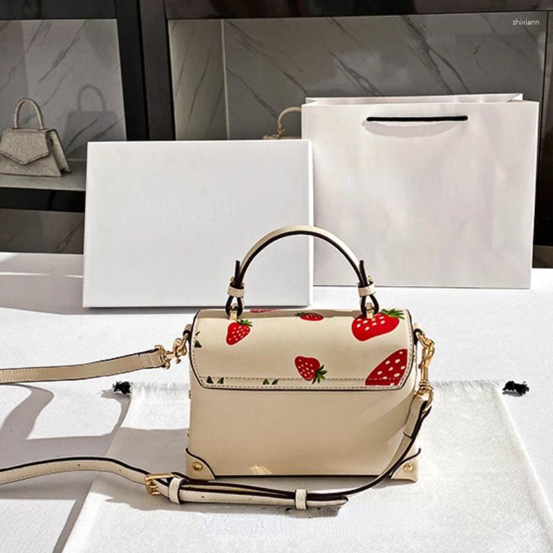 Evening Bags Fancy Strawberry Print Crossbody For Women Mini Handbag Small Ita Bag Shoulder Bolsos Para Mujer Female Sac
