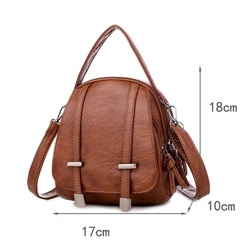 Yogodlns Vintage Small Shoulder Bag Women Soft PU Leather Crossbody Multifunction Messenger Casual Lady Handbag Bolso 240821