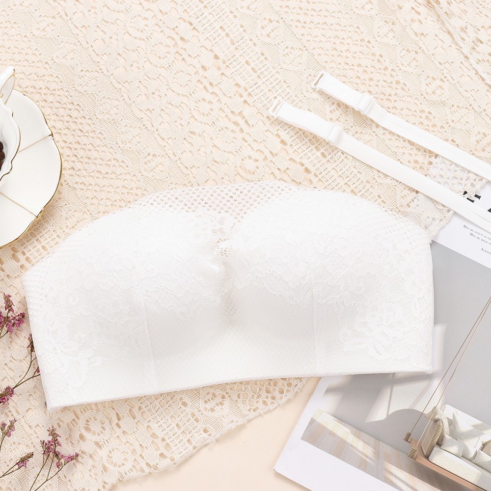 Strapless strapless for women with small breasts gathered together, thickened anti slip beautiful back, invisible wedding dress wrapped bra dongdumaoy