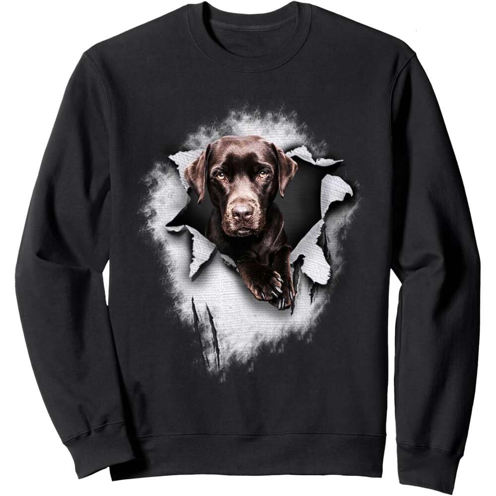Long Sleeve Shirts for Men sweatshirt Lovely Labrador Retriever Realistic Picture Vintage Sweatshirt T shirt Tee Streetwear Casual tops clothes