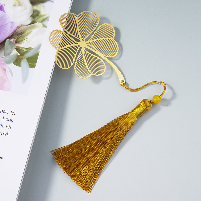 Fresh Yellow Hollow Metal Bookmark - Unique Cultural Creativity & Perfect Student Gifts