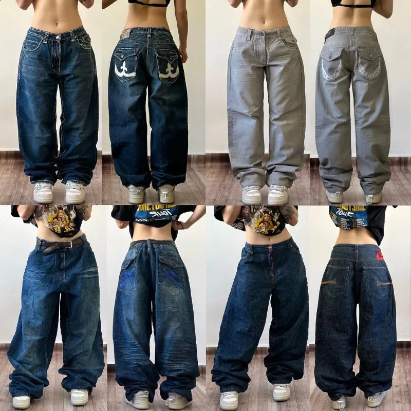 Streetwear Fashion Heavy Industry Multi-pocket Baggy Jeans Men And Women Y2K Harajuku Casual Gothic High Waist Wide Trousers 240821