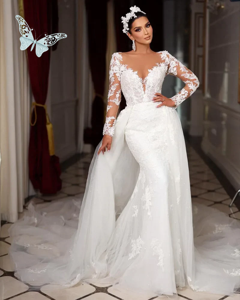 Plus Size Boho Dresses 2024 V Neck Beach Lace Wedding Gowns Elegant Bohemian Tulle A Line Bridal Dress Vestido De Novia 05