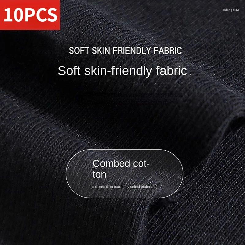 Men's Socks 10Pairs Solid Color Mid Length Fashion Comfortable Autumn Classic Black Business Sock High-quality Short
