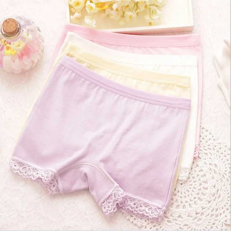 3Pc Girls Cotton Lace Boxer Kids UnderPants Children Underwear Girls Safety Underwear suit 2-10 years Y240821