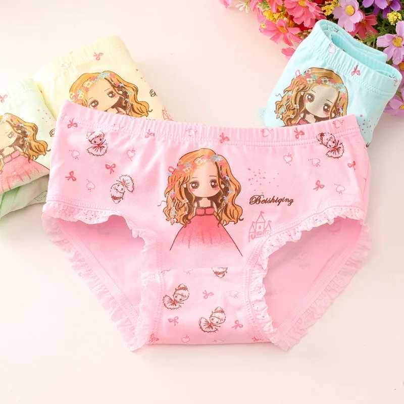 Hot 1pc Random Color Cute Baby Girls Panties Cotton Kids Underwear for Baby Cute Print Briefs 2-10Y Childrens Clothing Y240821