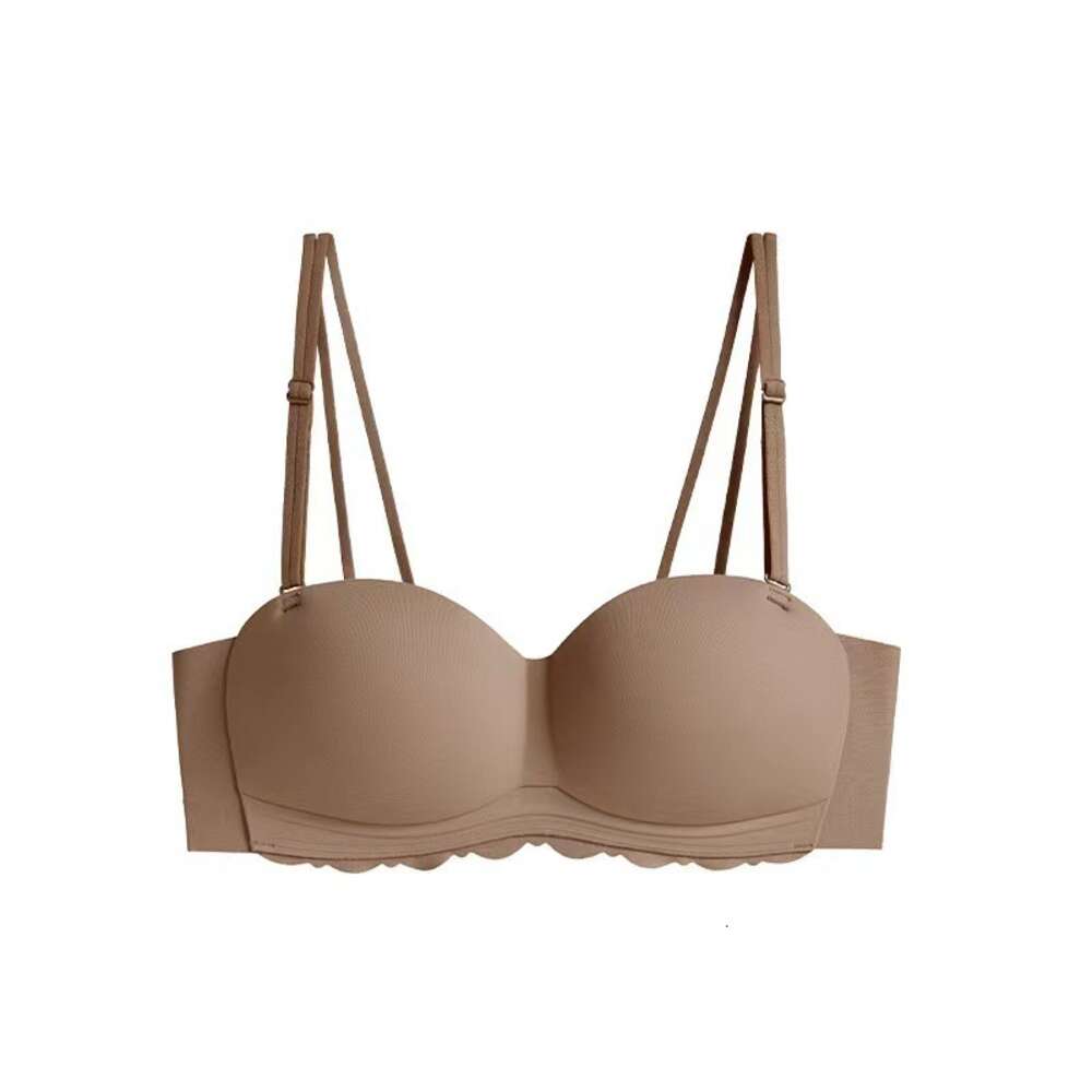 Strapless strapless for women in summer, with small breasts gathered together, slip, anti glare, no steel ring, invisible beautiful back wrapped bra d