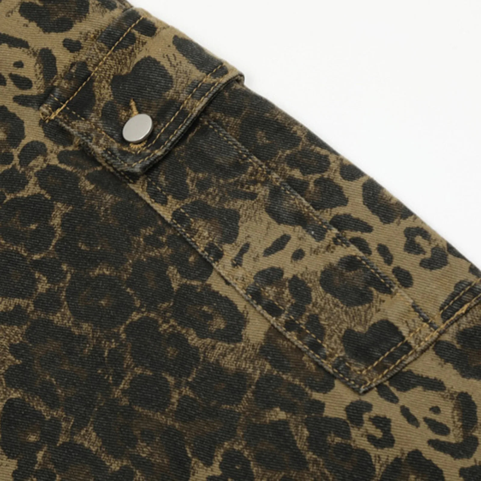 Women Leopard Jumpsuits Y2k Clothes Streetwear Wide Leg Baggy MultiPocket Loose Cargo Overalls Rompers 240821