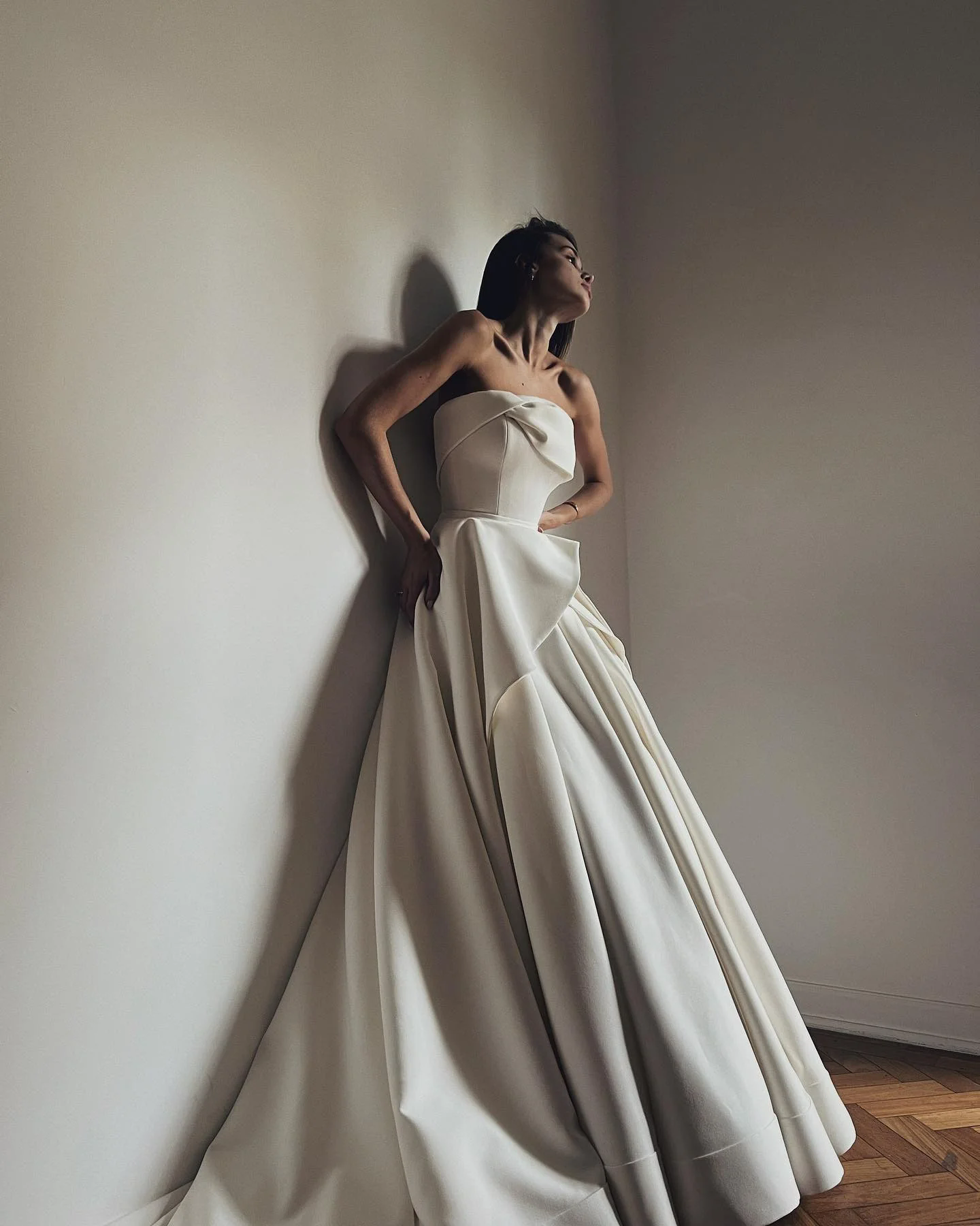 Two Pieces A Line White Wedding Dresses Wide Straps Backless Beach Satin Brial Gowns Vestidos de Novia Designer Bridal Dress 03
