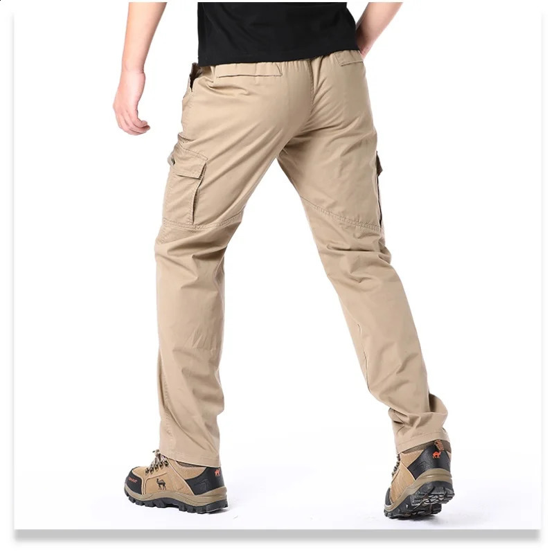 highquality cotton mens cargo pants casual loose multi pocket military jogging size 5XL 6XL 240821