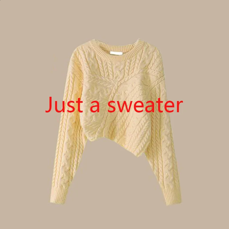 Autumn and Winter Set Womens Korean Knitted Sweater Womens Underlay Casual Pants Three Piece Set Winter Clothes Women 240820