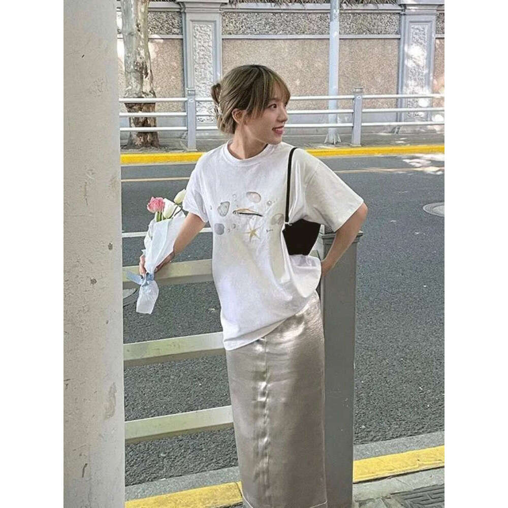 Fashion Korean Men T-shirt Animal Printed Short Sleeve Japanese Grunge Tee Fairycore Graphic Summer T Shirts Vintage