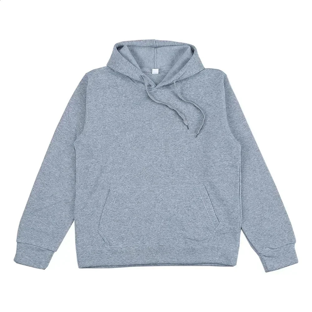 Mens fashion hooded sweater autumn and winter casual solid color hiphop street jogging loose size sports shirt 240821