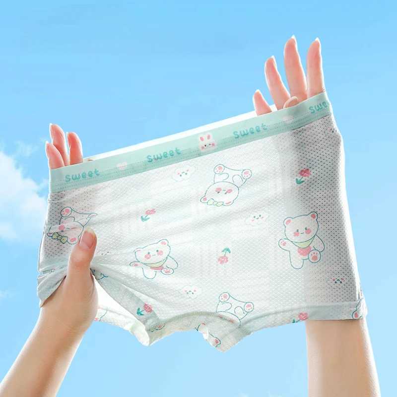 Summer Kids Thin Mesh Breathable Panties for Girls Cute Print Knickers Baby Soft Antibacterial Briefs 3+y Young Child Underwears Y240821