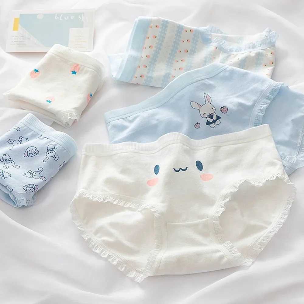 5PCS Cotton Teen Girl Panties Summer Thin Breathable Underwear Kid Soft Bacteriostatic Briefs 8+y Children Cartoon Cute Knickers Y240821