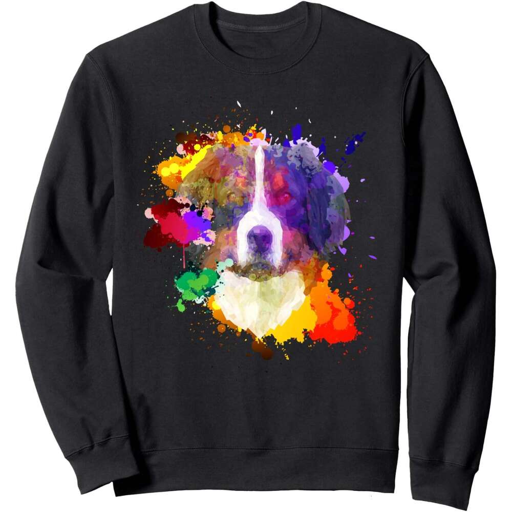 Long Sleeve Shirts for Men sweatshirt Dog Color Splash Animal Lover Funny Gift Sweatshirt T shirt Tee Streetwear Casual tops clothes