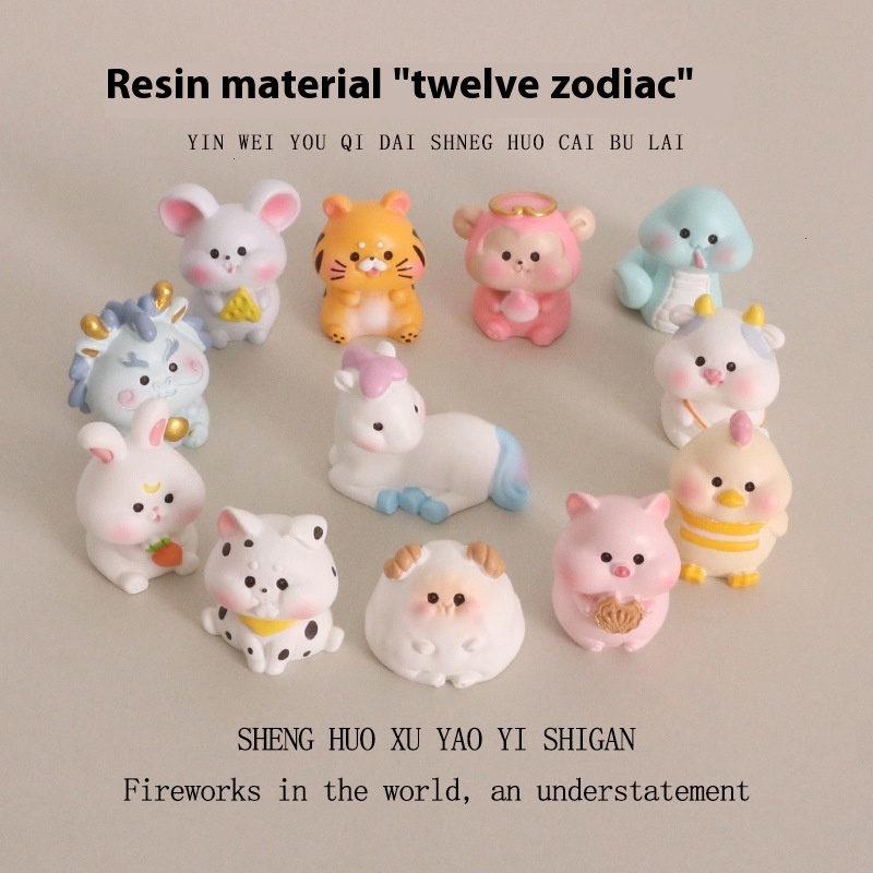 Zodiac Series by Seasonal Occasions: Artistic Resin Models Featuring Each Animal from Rat to Rooster Ideal for Office Tabletops and Auto Interiors