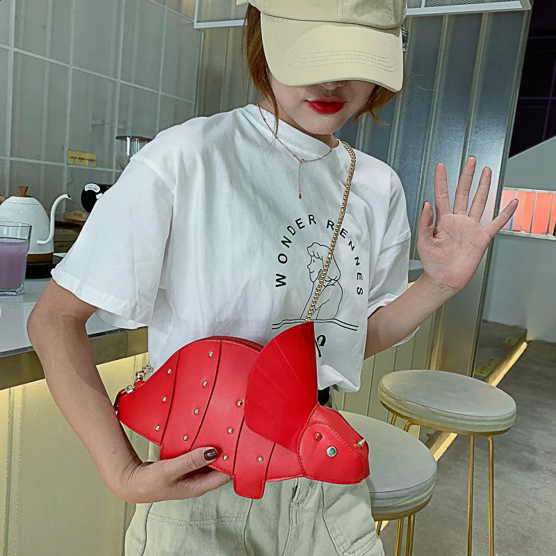 Triceratops Mini Crossbody Bag for Women Purses and Handbags Fashion Shoulder Chain Bag Clutch Chic Bags 240820